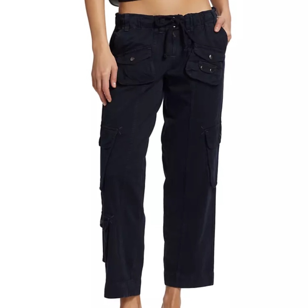 Black Drawstring Cargo Pants